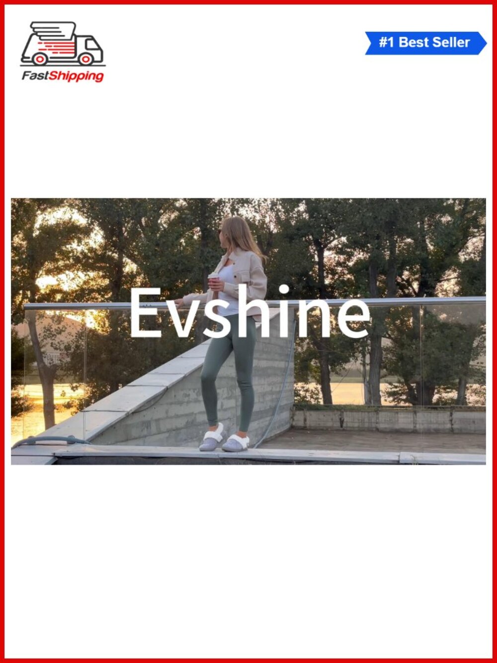 ✨Evshine Women's Closed Back Knit Fuzzy Memory Foam House Slippers - Picture 5 of 5